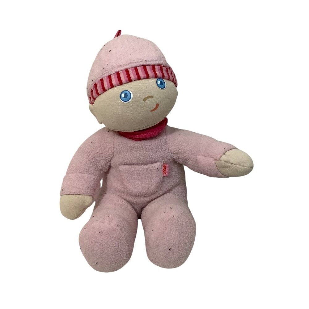 Haba Snug Up Luisa  Soft Baby Doll Pink Plush Cuddly Toy‎ 8" Germany Made